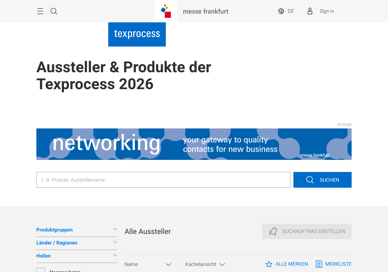 Texprocess 2026 Messe-Website