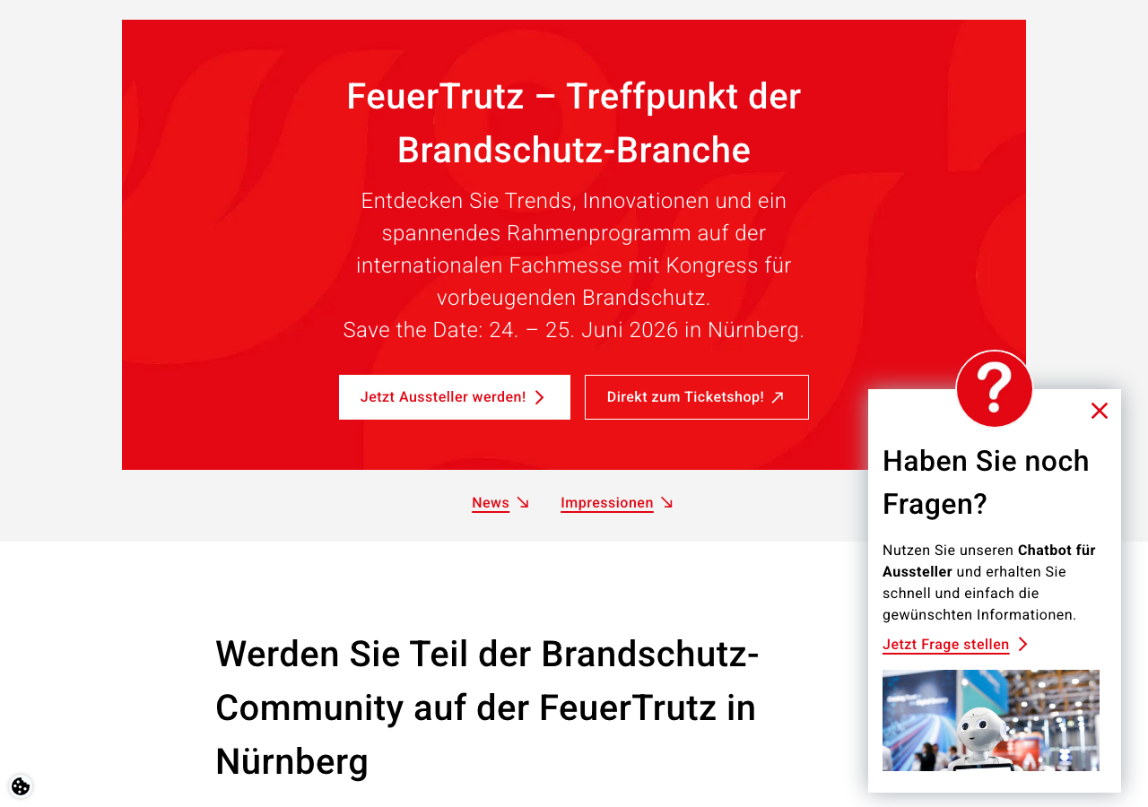 FeuerTrutz Messe-Website