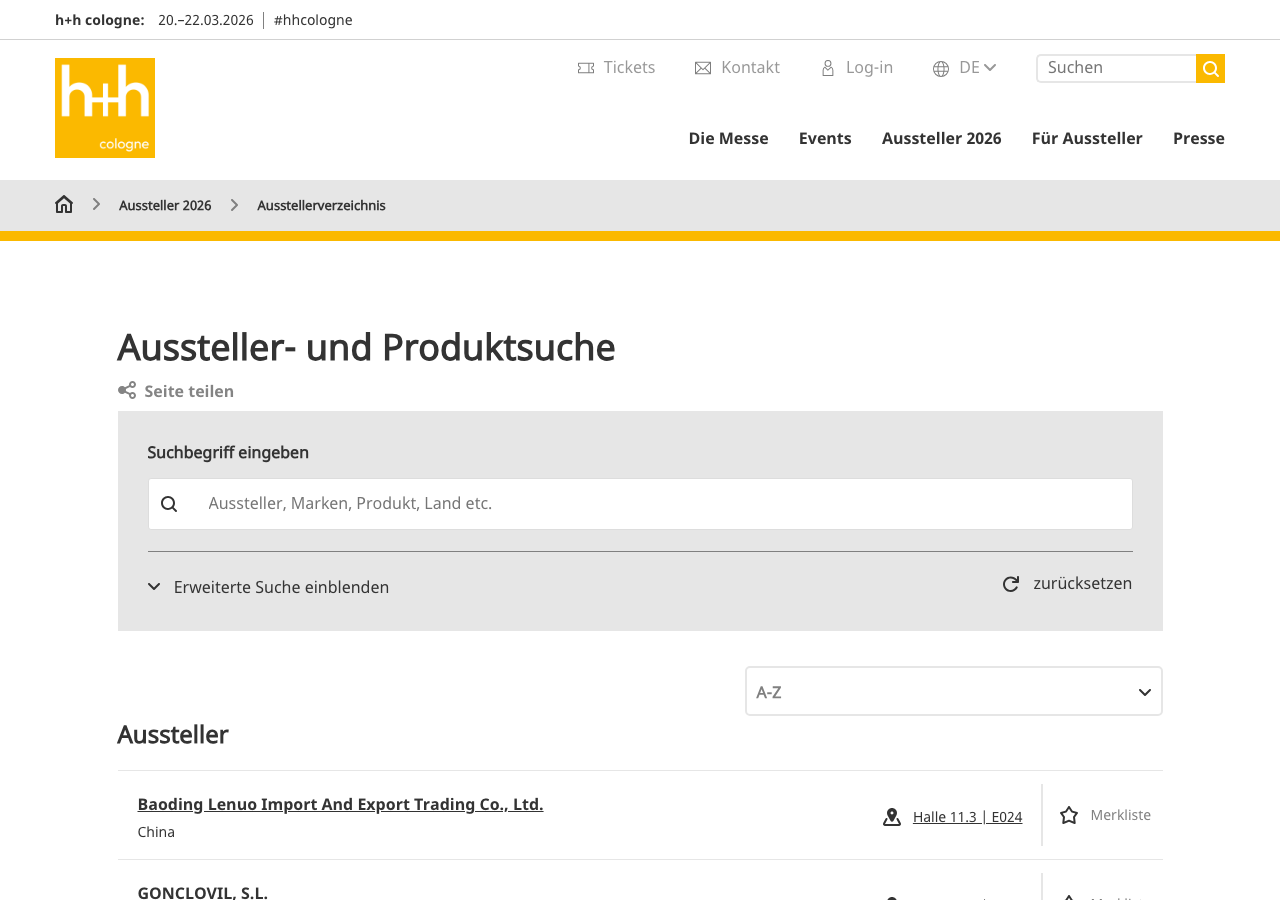 h+h cologne Messe-Website
