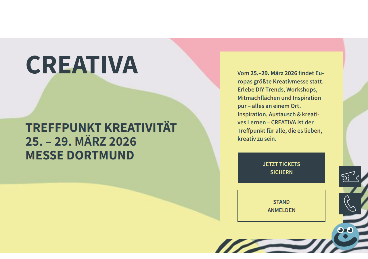 CREATIVA Europas größte Kreativmesse Messe-Website